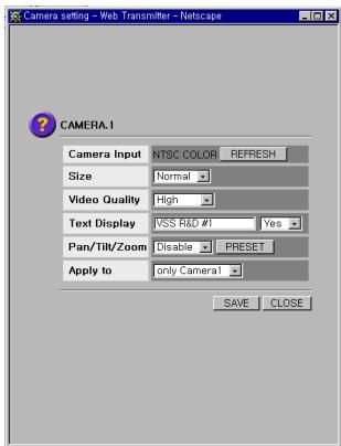 SAMSUNG SNS-110P - Configuration de laamera - 1