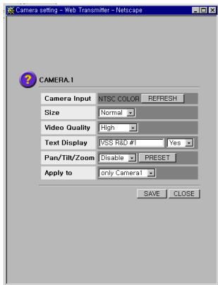 SAMSUNG SNS-110P - Camera Set-up - 1