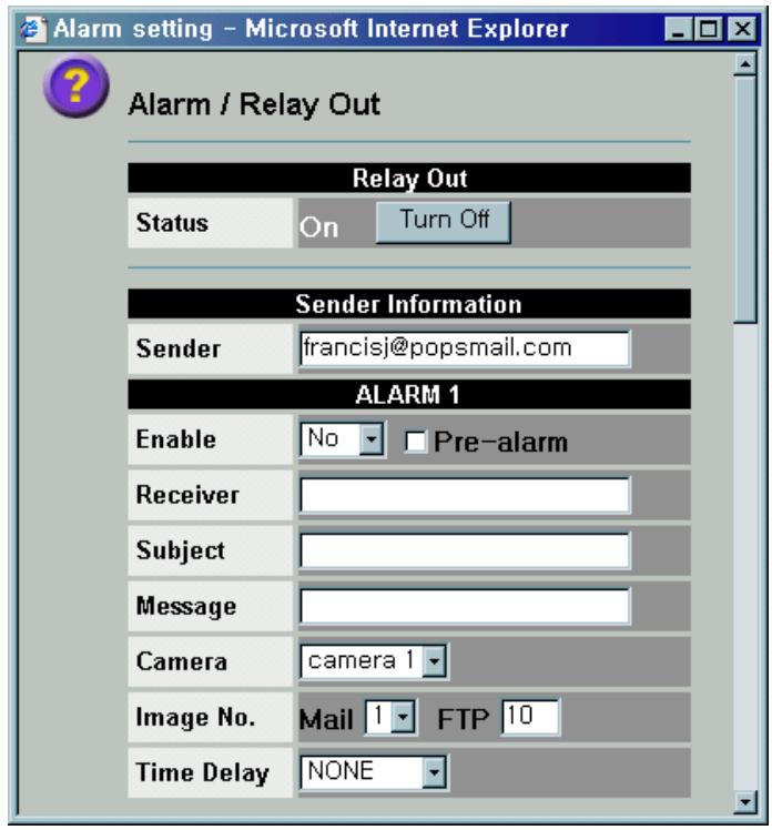 SAMSUNG SNS-110P - Setting the ALARM / RELAY Out - 1
