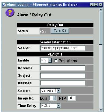SAMSUNG SNS-110P - Einstellung des ALARMS/UBERTRAGUNG Aus - 1