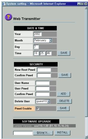 SAMSUNG SNS-110P - Configuración de Web Transmisor - 1