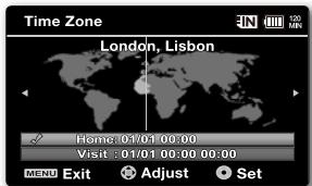 SAMSUNG VP-MX20 - Réglage de l'horloge selon l'heure locale ("Visit"(Visite)) - 2