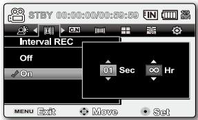 SAMSUNG VP-MX20 - Réglage de l'intervalle : - 2