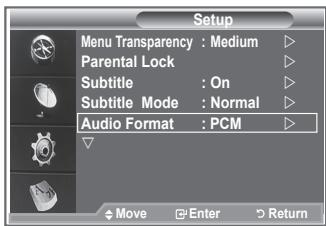 SAMSUNG LE46N86BD - Selecting the Audio Format - 1