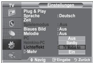 SAMSUNG LE46N86BD - Einstellen der Lichteffekt (LE40N8, LE46N8) - 2