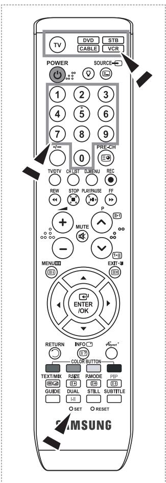 SAMSUNG LE46N86BD - Configurar o telecomando - 1