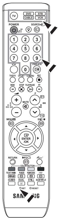 SAMSUNG LE46N86BD - Nastavitev daljinskega upravljalnika - 1