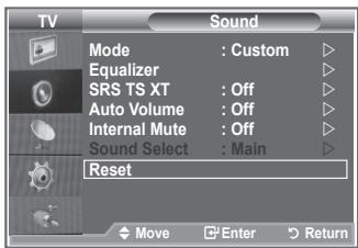 SAMSUNG LE46N86BD - Resetting the Sound Settings to the Factory Defaults - 1