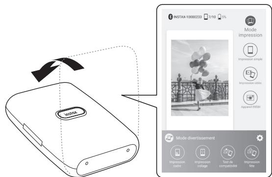 FUJIFILM NC - Changer le mode de l'application lorsque l'écran supérieur est sélectionné dans l'application - 2