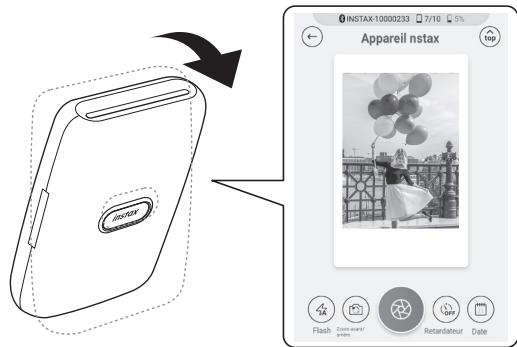 FUJIFILM NC - Contrôle du zoom et de l'obturator lors de l'utilisation de la fonction « appareil instax » dans l'application. - 1