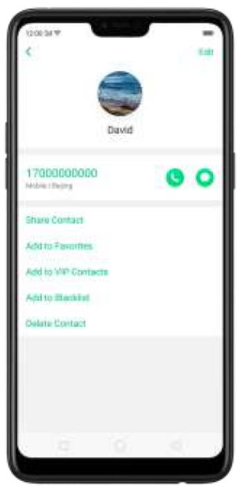 OPPO Find X - 6,2. Modifier et supprimer un contact - 2
