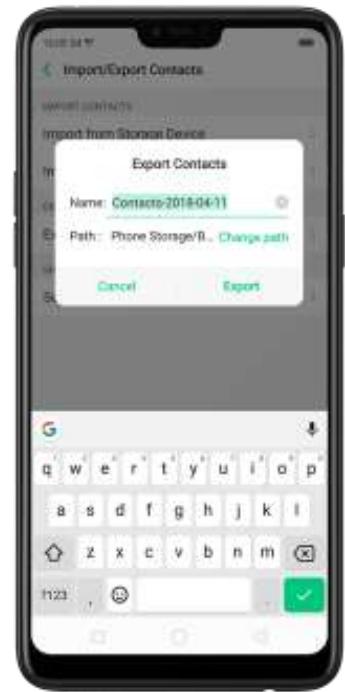 OPPO Find X - 6,3. Importer et exporter les contacts - 4