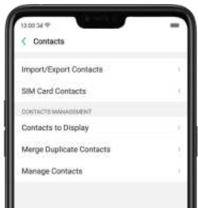OPPO Find X - 6,5. Gérer les contacts - 1