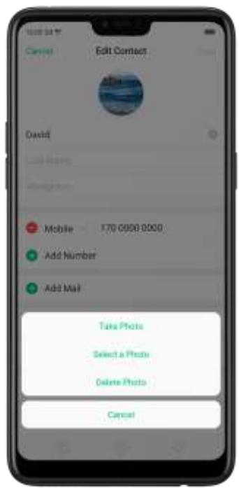 OPPO Find X - 6,2. Modifier et supprimer un contact - 4