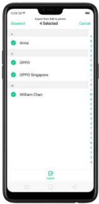 OPPO Find X - 6,3. Importer et exporter les contacts - 7