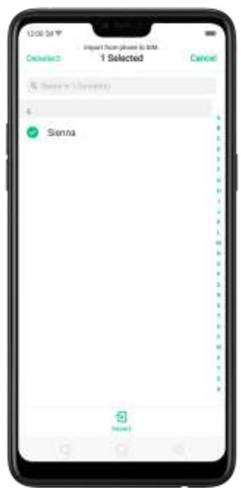 OPPO Find X - 6,3. Importer et exporter les contacts - 6