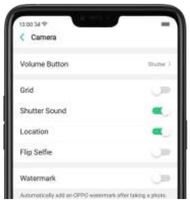 OPPO Find X - Paramètres de la caméra - 1