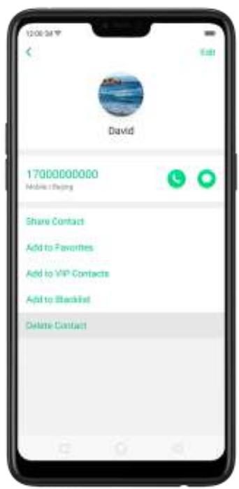 OPPO Find X - 6,2. Modifier et supprimer un contact - 6