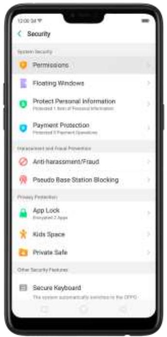 OPPO Find X - 11,3. Permissions d'application - 1