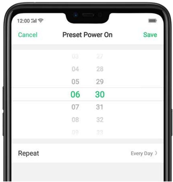 OPPO Find X - Préréglage de l'heure on/off de l'appareil - 3