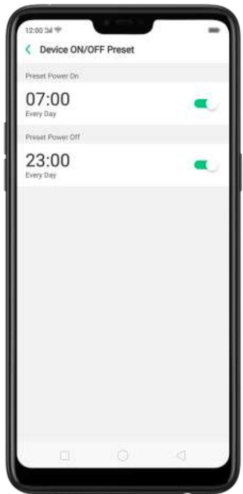 OPPO Find X - Préréglage de l'heure on/off de l'appareil - 2