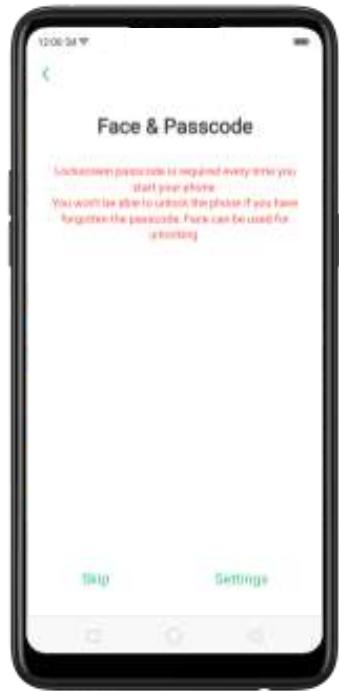 OPPO Find X - Définir le code d'accès et la reconnaissance faciale - 1