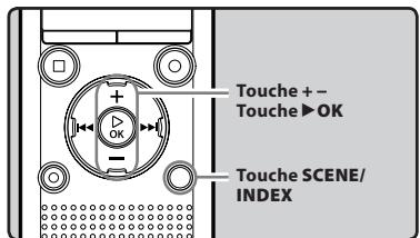OLYMPUS WS 811 - Réglage d'une marque index ou d'une marque temp - 1