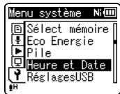 OLYMPUS WS 811 - Appuyez sur la touche OK pour déplacer le curseur sur l'élément à configurer. - 1
