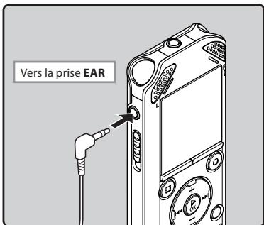OLYMPUS WS 811 - Branchez l'écouteur sur la prise EAR de l'enregistreur. - 1