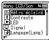 OLYMPUS WS 811 - Lorsque l'enregistreur est en mode d'arrêt, appuyez sur la touche MENU. - 3