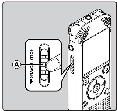 OLYMPUS WS 811 - Glissez le commutateur power/hold en position a. - 1