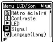 OLYMPUS WS 811 - Lorsque l'enregistreur est en mode d'arrêt, appuyez sur la touche MENU. - 2