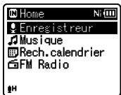 OLYMPUS WS 811 - Appuyez à plusieurs reprises sur la touche LIST pour régler l'écran [home]. - 1
