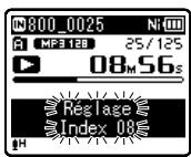 OLYMPUS WS 811 - Quand l'enregistreur est en mode d'enregistrement ou de lecture, appuyez sur la touche scene/index. - 1