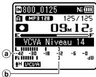 OLYMPUS WS 811 - Appuyez sur la touche l ou pour ajuster le niveau de déclenchement du démarrage/arrêt. - 1