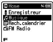OLYMPUS WS 811 - Appuyez à plusieurs reprises sur la touche LIST pour régler l'écran [home]. - 2