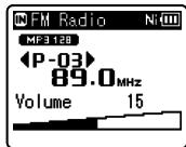 OLYMPUS WS 811 - Appuyez sur la touche l ou pour sélectionner une station. - 2