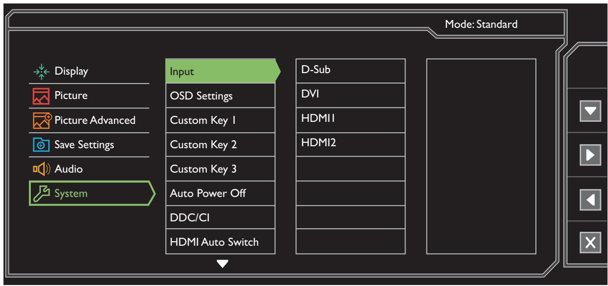 BENO RL2755HM - Menu système - 1