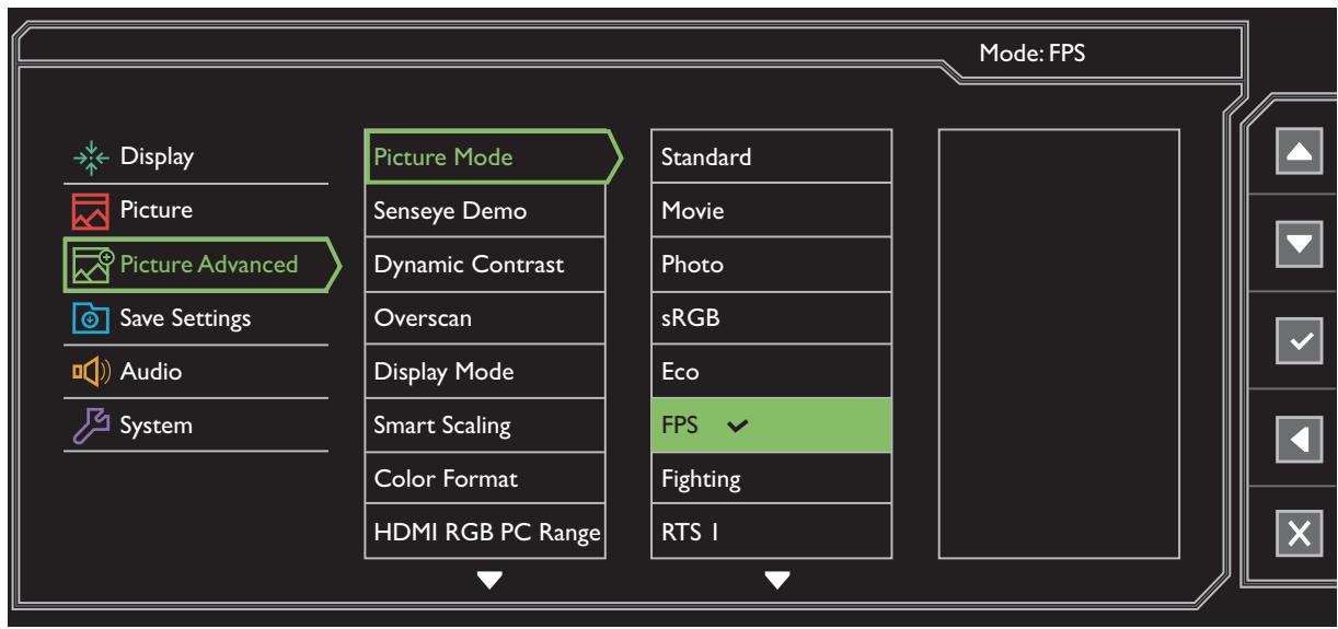 BENO RL2755HM - Menu image avancée - 1