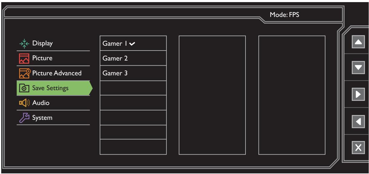BENO RL2755HM - Menu enregistrer paramètres - 1
