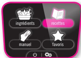 MOULINEX YY5118 - MENU recettes : - 2