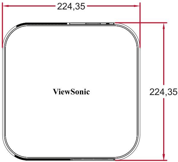 VIEWSONIC M2 - Dimensions du projecteur - 1
