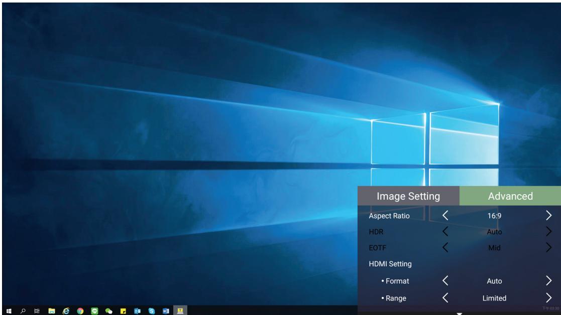 VIEWSONIC M2 - Menu advanced (avancé) - 2
