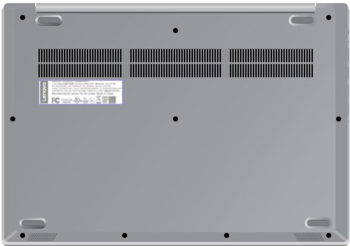 LENOVO IdeaPad3-17ADA05 - Emplacement de l'étiquette d'identification FCC et IC - 1