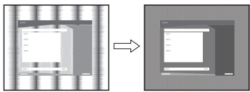 SONY NC - Drucken Sie die Tasten / , bis die vertikalen Streifen nicht mehr zu sehen sind. - 1