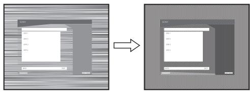 SONY NC - Presione los botones / hasta que las franjas horizontales se reduzcan al máximo. - 1