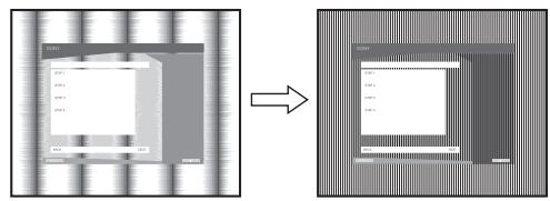 SONY NC - Pas de beeldscherpte en de positie handmatig aan (PITCH/FASE/H CENTRERING/V CENTRING) - 1