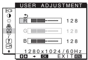 SONY NC - Dokladna regulacja temperatur barwowej (USER ADJUSTMENT) - 1