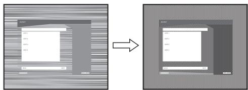 SONY NC - Reduzieren Sie mit den Tasten / die horizontalen Streifen auf ein Minimum. - 1