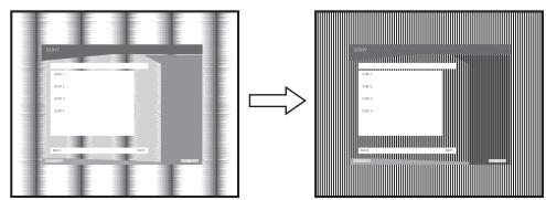 SONY NC - Prima os botões ↓/↑ é que as faixasVERTICais desapareçam. - 1